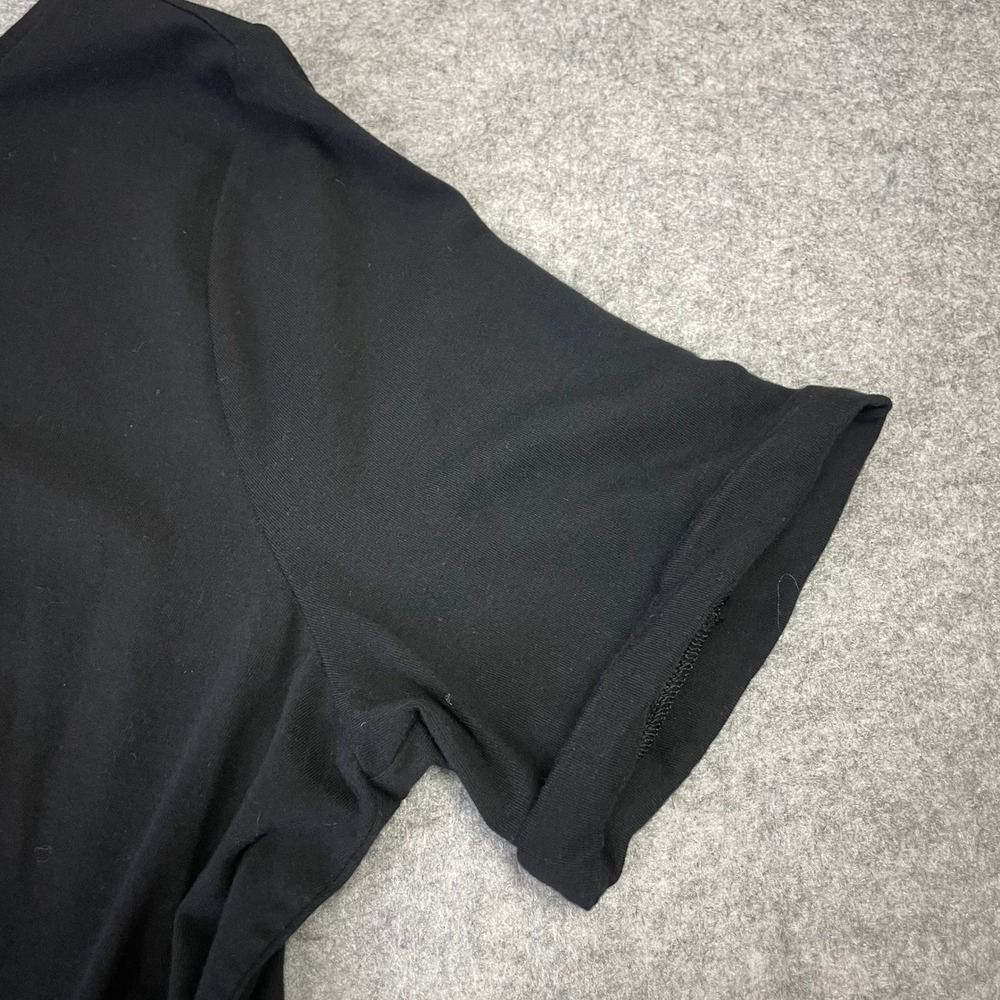 NEW On 34th Core Tie Dress L Deep Black Short Sleeve Midi Side Slit Jersey - Picture 6 of 12